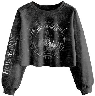 Dámská croptop mikina Harry Potter: Bradavické souhvězdí (L) šedá Dámská croptop mikina Harry Potter: Bradavické souhvězdí (L) šedá