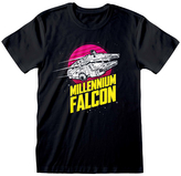 Pánské tričko Star Wars|Hvězdné Války: Millenium Falcon Circle (S) černé bavlna
