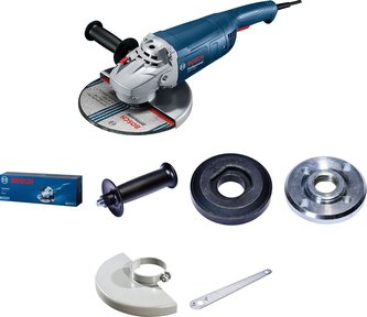 BOSCH GWS 2200, úhlová bruska, 2.200 W, 6.500 – 6.500 ot/min, 230 mm, aretovatelný spínač BOSCH GWS 2200, úhlová bruska, 2.200 W, 6.500 – 6.500 ot/min, 230 mm, aretovatelný spínač