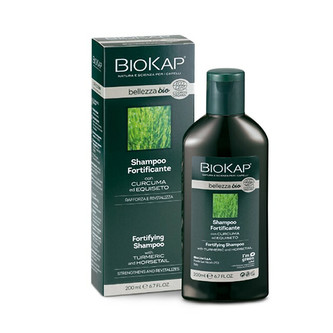 Biokap BIO posilující šampon s výtažkem z kurkumy a přesličky pro jemné vlasy 200 ml