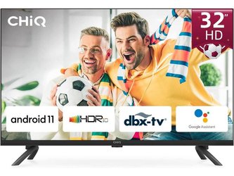 CHiQ L32G7LX TV 32", HD, smart, Android 11, dbx-tv, Dolby Audio, Frameless CHiQ L32G7LX TV 32", HD, smart, Android 11, dbx-tv, Dolby Audio, Frameless