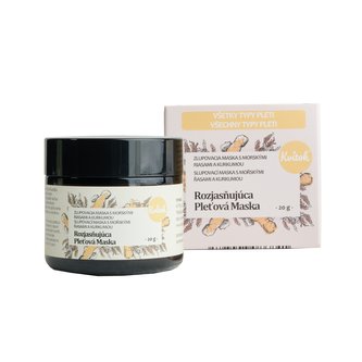 Kvitok Slupovací pleťová maska s mořskými řasami a kurkumou - rozjasňující (20 g) - pro sjednocení tónu pleti