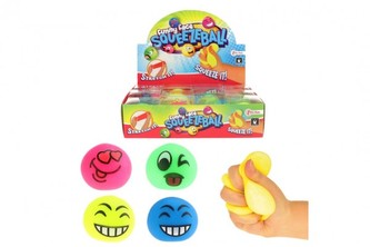 Míček mačkací smajlík antistresový plast 6cm