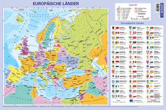 Podkladka 3W - Mapa Europy polityczna (wer. niemiecka)