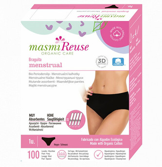 Masmi Menstruační kalhotky z BIO bavlny - klasický střih 1 ks M