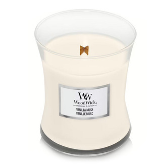 WoodWick Vanilla Musk svíčka váza 275g