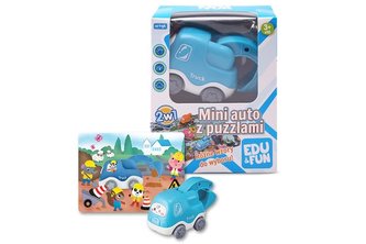 Mini auto z puzzlami koparka Edu&Fun;