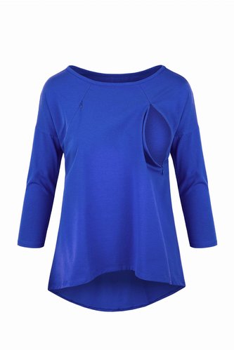 Těhotenská a kojící tunika Mommy milk & love modrá - velikost S