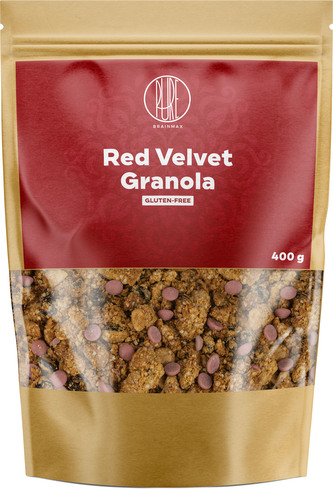 BrainMax Pure Red Velvet Granola, granola s ruby čokoládou, 400 g
