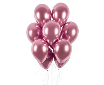 Balony chromowane różowe 33cm 50szt