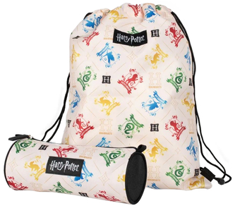 Pytlík gym bag a penál na tužky Harry Potter: Znaky Bradavických kolejí