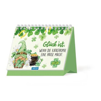 Trötsch Aufstellkalender Spruchreif Glück ist, wenn die Katastrophe eine Pause macht 2024