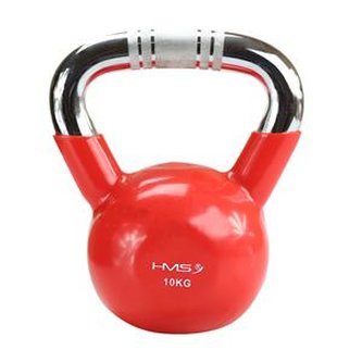 KTC 10 KG ČERVENÝ KETTLEBELL S CHROMOVANÝM ÚCHOPEM HMS