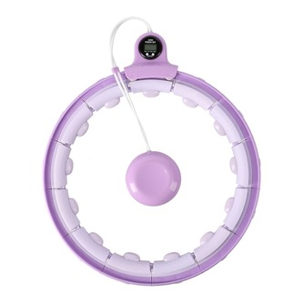FH02 FIALOVÁ MASÁŽNÍ HULA HOOP OBRUČ SE ZÁVAŽÍM A POČÍTADLEM
