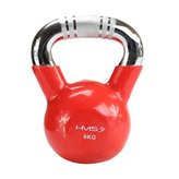 KTC 6 KG ČERVENÝ KETTLEBELL S CHROMOVANÝM ÚCHOPEM HMS