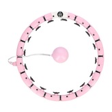 FH07 PASTELOVĚ RŮŽOVÁ MASÁŽNÍ HULA HOOP OBRUČ SE ZÁVAŽÍM A POČÍTADLEM HMS