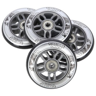 KOLEČKA PU 90x24 ČERNÉ (4KS) + LOŽISKA ABEC 9 (8KS) SESTAVA NILS EXTREME