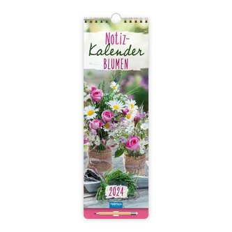 Trötsch Notizkalender mit Stift Hochformat Blumen 2024