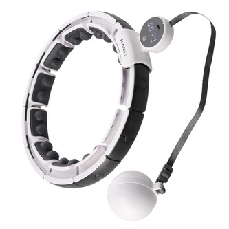 HHM16 BÍLÁ HULA HOOP OBRUČ SE ZÁVAŽÍM, MAGNETY A POČÍTADLEM HMS