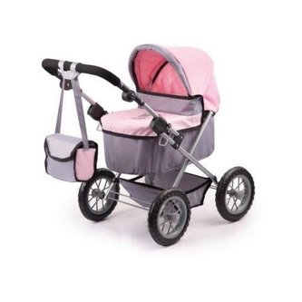 Wózek głęboki dla lalki różowy