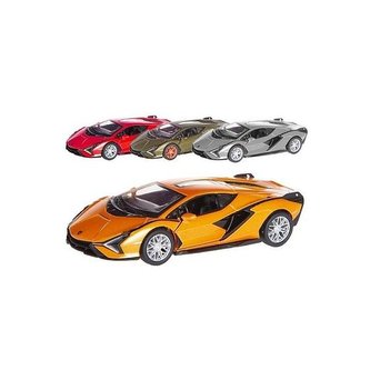 Auto Lamborghini Sian 12,5cm 1:40 kov zpětný chod 4barvy