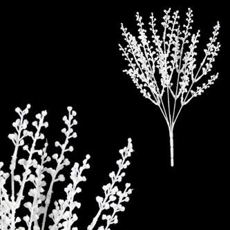 Vřes, barva bílá glitrovaná.