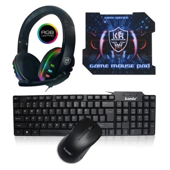 Sada klávesnice s herní myší, podložkou a sluchátky