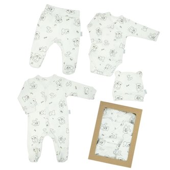 Kojenecká soupravička do porodnice Nicol Medvídci krémová - velikost 56 (0-3m)