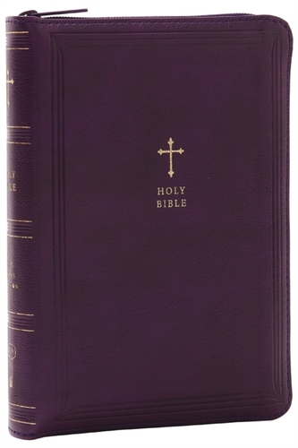 KJV Compact Bible w/ 43,000 Cross References, Purple Leathersoft with zipper, Red Letter, Comfort Print: Holy Bible, Kin