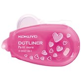 Lepicí roller Kukuyo, jednorázový, růžový, srdíčka