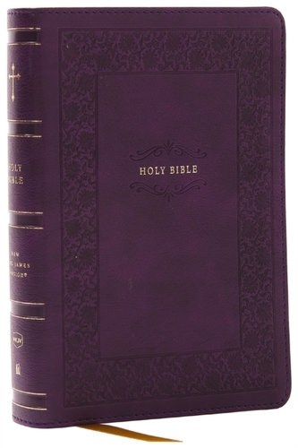 NKJV Compact Paragraph-Style Bible w/ 43,000 Cross References, Purple Leathersoft, Red Letter, Comfort Print: Holy Bible