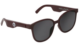 HELMER chytré brýle SG 11/ polarizační/ dotykové/ UV 400/ Bluetooth/ repro/ sluchátka/ mikrofon/ hnědé