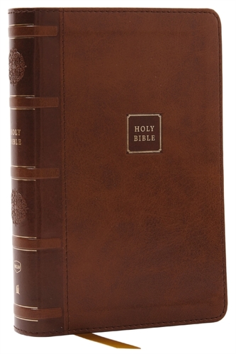 NKJV Compact Paragraph-Style Bible w/ 43,000 Cross References, Brown Leathersoft, Red Letter, Comfort Print: Holy Bible,