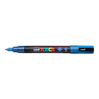Akrylový popisovač "Posca PC-3ML", metalická modrá, 0,9-1,3 mm, UNI 2UPC3MLK
