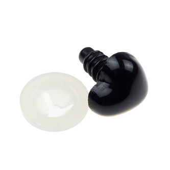 Čumáček srdce - černá - 13x12 mm - 10ks