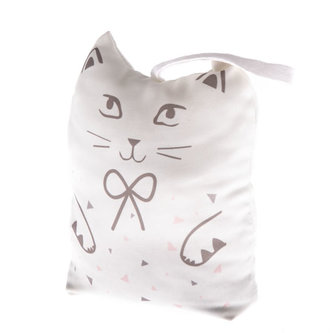 Zarážka dveří kočka - bílá