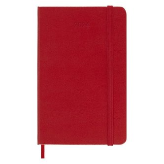 Moleskine Plánovací zápisník 2024 tvrdý červený S