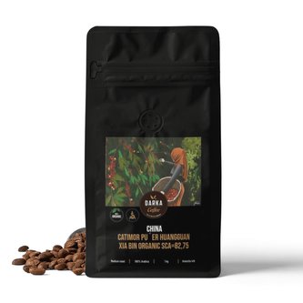 China Catimor Pu´Er Huangguan Xia Bin Organic - zrnková káva  SCA 82,75, balení 200 g