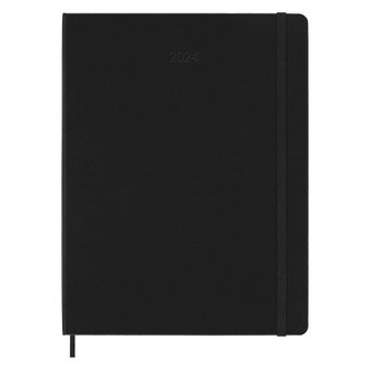 Moleskine Plánovací zápisník 2024 tvrdý černý XL