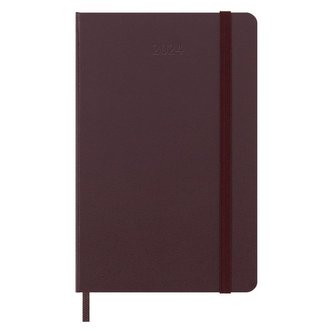 Moleskine Plánovací zápisník 2024 tvrdý burgundy vínový S