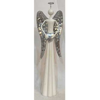 Anděl kovový na čajovou / LED svíčku.