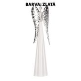 Anděl kovový, na čajovou/LED svíčku, zlatá barva.