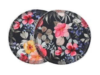 BIO Vložky do podprsenky s GOTS - Květy bobulí v noci (biobavlněný úplet)