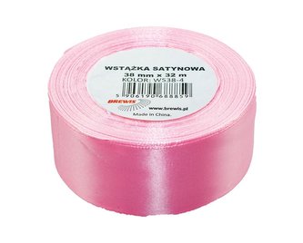 Wstążka satynowa jasny róż 38mmx32m