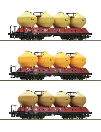 Roco 3dílná sada nákladních vozů silo ČD - 77004