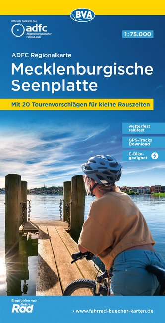ADFC-Regionalkarte Mecklenburgische Seenplatte 1:75.000, reiß- und wetterfest, mit kostenlosem GPS-Download der Touren via BVA-w