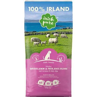 Irish Pure Adult Weidelamm jehně & kuře se zeleninou a kelpou 4 kg S POŠKOZENÝM OBALEM
