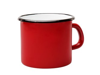 HRNEK SMALTOVANÝ 12CM 1,24L HLADKÝ ČERVENÝ