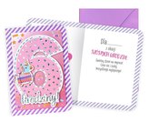 Karnet B6 Urodziny 6 dziewczynka