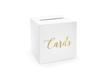 Papírová truhlice na přání bílá - Cards 24 cm
